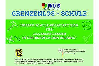 WUS-Schulplakette "Grenzenlos-Schule"